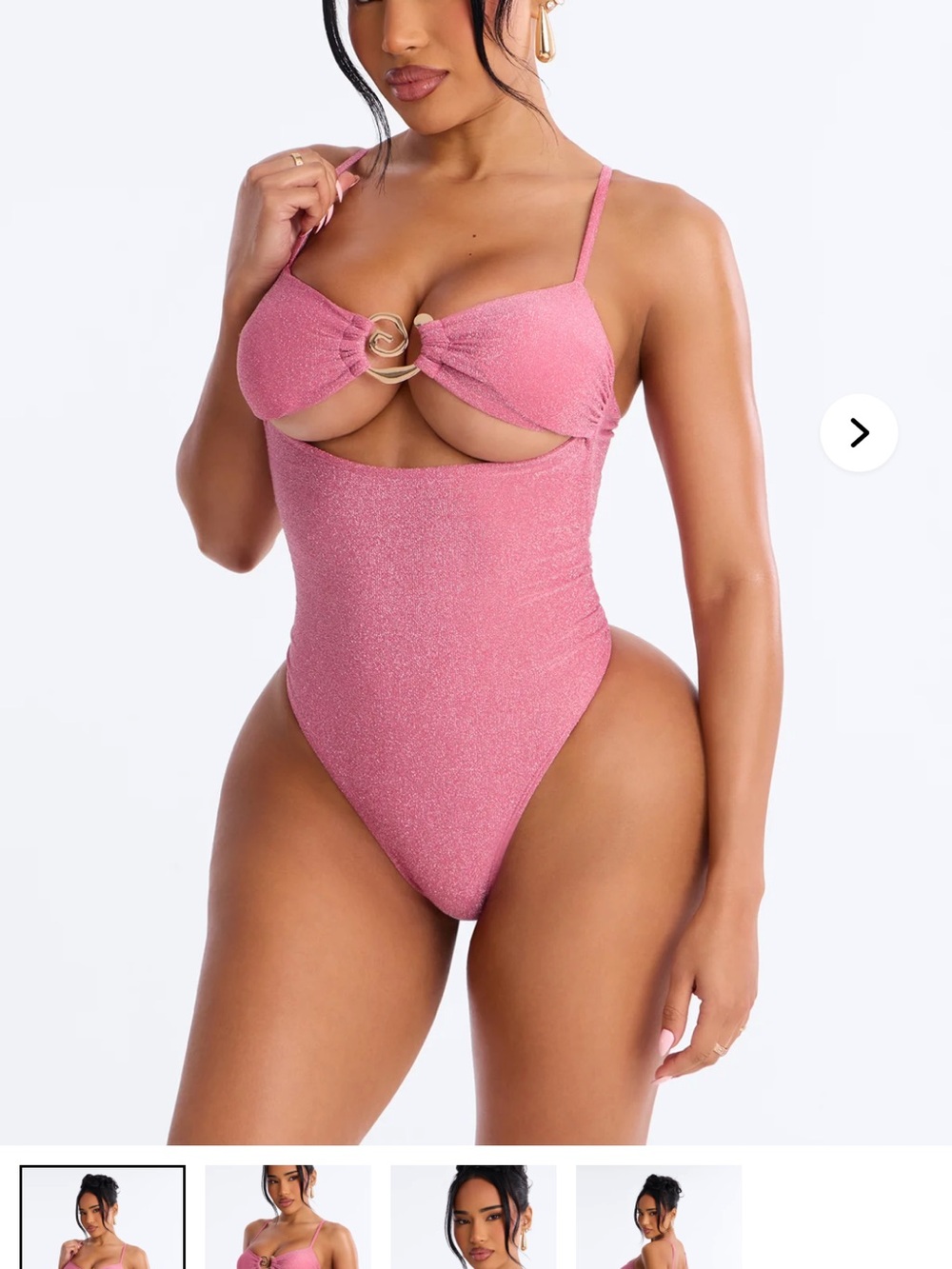 Dusty Pink Cut Out One Piece Swimsuit